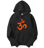 Adro Om Design Printed Hoodies/Sweatshirts For Men & Women (H20-M-Oum-Bl_Black_L)