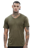 ADRO V-Neck T Shirt for Men 100% Cotton Vneck Tshirt is Ideal for Casual wear Workouts and Loungewear Adding a Stylish Touch.|VN24-PLN-OL-L Olive,Olive