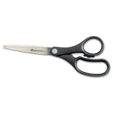 Economy Scissors, 8 Length, Straight Handle, Stainless Steel, Black