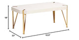 Baxton Studio Kassa Contemporary Glam And Luxe Brushed Gold Metal And White Finished Wood Coffee Table
