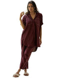 Gosriki Women'S Rayon Viscose Straight Solid Kurta With Pant (Wareya Wine-Gs_Xxl_Wine_Xx-Large),Wine,2,B0F631MYVH