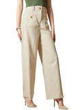 Leriya Fashion Trousers For Women High Waist | Trousers For Woman | Women Trousers | Women Trousers Pants (Lf-Tr1068-Xl-Off Whit