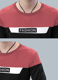 Eyebogler Men'S Straight T-Shirt (T312_Black::Peach:: White S)