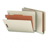 Smead 26800 Pressboard End Tab Classification Folder Letter 4Section Gray/Green 10/Box
