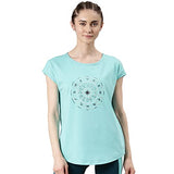 Enamor Women'S Slim T-Shirt (E131_Blue Turquoise Zodiac Graphic Xl)