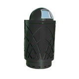 Covington 40-Gal Sawgrass Laser Cut Metal Waste Receptacle with Dome Top-Push Door Finish: Black
