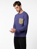 Fyltr Men'S Casual Raglan Sleeve Sweatshirt With Pocket Detail - Full Sleeve | Rib Hem & Cuff | Casual Winterwear For Men,Bewitched Blue,Bewitched Blue,2Xl