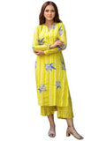 Gosriki Women'S Rayon Viscose Straight Printed Kurta With Pant (Vridha Yellow-Vks01-Gs_L_Yellow_Large),Yellow,,B0F8Q5FT9S