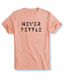 Adro Mens Never Settle Cotton T-Shirt (Rn22-03-Set-Co_Coral_M)