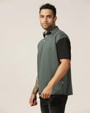 Leriya Fashion Men'S Color Block Oversized Fit T-Shirt (Lf-Mt-1097_Olive,OliveApparel,M