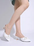 Shoetopia Women'S Block Heel Pumps White,White,5,B0CMXQQF5J