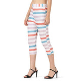 Leriya Fashion Women'S Calf Length Capri Cropped Leggings Cotton Lycra Fabric Slim Fit 3/4Th | Pants (Medium, White)