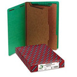 Smead Pressboard End Tab Classification Folders, Legal, SixSection, Green, 10/Box