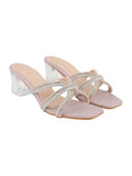 Shoetopia Stylish Embellished Rhinstone Detailed Rose-Gold Heels For Women & Girls /Eu41,Rose-Gold,8,B0DRJGNZ8B