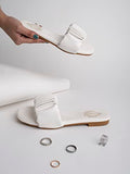 Shoetopia Girls Girls-Flat-275 White Flat Sandal - 7 Uk (Girls-Flat-275-White),White,7,B0CQK3RRZQ