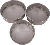 Blue Earth Stainless Steel Atta Chalni/Channi/Flour Sieve (Silver Pack of 3)