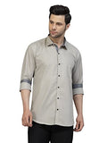 Lookmark Men'S Cotton Blend Stitched Solid Full Sleeve Shirt(New-Shirt 03-S) Grey