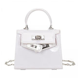 Merishopp 4Xwomen Shoulder Chain Bag Portable Girls Tote Purse For Party Shopping Travel White