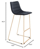 Zuo Modern Adele Bar Chair (Set Of 2) Black & Gold