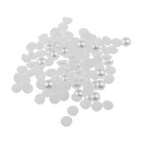 ATORSE 4x500 Pieces Half Round Flatback Pearl Embellishment for Nair Art 8mm White