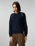 Fyltr Women'S Solid Color Raglan Sweatshirt With Full Sleeve - Round Neck | Contrast Flatlock Stitch Detailing | Casual Winterwear For Women,Vainly Navy,Vainly Navy,Xl