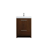 Elegant Decor Wyatt 24 Aluminum Alloy And Mdf Single Bathroom Vanity In Walnut