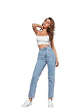 Kotty Women High Rise Cotton Lycra Blend Ankle Length Jeans Sky Blue (Blue,30)_Kottyladiesjeans1025L