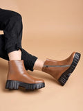 Shoetopia Smart Casual Side Chain Detailed Tan Boots For Women & Girls /Eu39,Tan,6,B0DM68VRZ2
