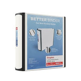 Staples 3-inch 3-Ring Better Binder, White, 2/Pack (ST55887-CC VS)