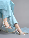Shoetopia Embellished Rhinstone Silver Heeled Sandals For Women & Girls /Eu39,Silver,6,B0DZVN65B5