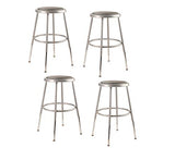 (4 Pack) Nps 25'-33' Height Adjustable Heavy Duty Vinyl Padded Steel Stool, Grey