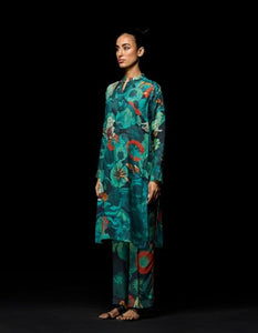 Gosriki Women'S Chanderi Cotton Straight Printed Co-Ord Set (Kareena Green Co-Ord-Nkl-Gs_M_Green_Medium),Green,,B0CM9LRYFL