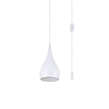 Living District Nora 1-Light Mid-Century Aluminum Pendant In White