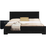 Trent Wooden Platform Bed In Black, Full With 1 Nightstand