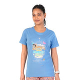 Rupa Colors Playsure Printed Cotton Blended Round Neck Women'S T-Shirt Short-Sleeve Pack Of 1,Cobalt BlueApparel,M
