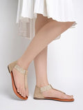 Shoetopia Women'S Ethnic Style T-Strap Sandals Cream Chevron Ankle Strap Flats For Casual & Festive Comfortable & Stylish Party Eu37,Cream,4,B0CJQ8QSPD