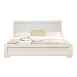 Trent Wooden Platform Bed In White, King With 2 Nightstands