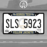 Georgia Tech Yellow Jackets Metal License Plate Frame Black Finish
