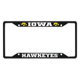 Iowa Hawkeyes Metal License Plate Frame Black Finish