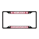 Nebraska Cornhuskers Metal License Plate Frame Black Finish