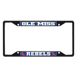 Ole Miss Rebels Metal License Plate Frame Black Finish