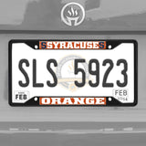 Syracuse Orange Metal License Plate Frame Black Finish