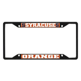 Syracuse Orange Metal License Plate Frame Black Finish