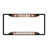 Texas Longhorns Metal License Plate Frame Black Finish