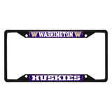 Washington Huskies Metal License Plate Frame Black Finish