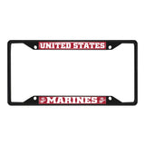 U.S. Marines Metal License Plate Frame Black Finish