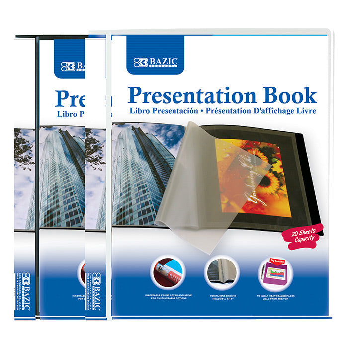 Bazic 10-Pockets Presentation Book Case Of 144