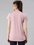Enamor Women'S Letter Print Relaxed Fit T-Shirt (A306_Mauve Love Melange Belive Graphic,Mauve Love Melange BApparel,M