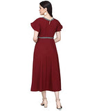 Oomph! Women'S Crepe A-Line Maxi Dress - Carob Brown,Carob BrownApparel,XL