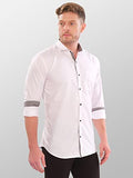 Lookmark Men'S Cotton Blend Stitched Solid Full Sleeve Shirt(Shirt 05-M) White